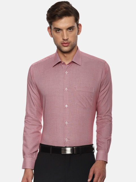 

Van Heusen Men Pink Boxy Self Design Formal Shirt