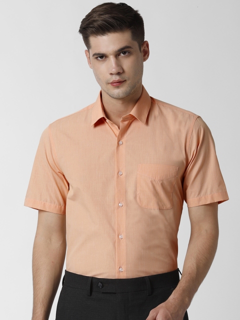 

Peter England Men Orange Regular Fit Self Design Formal Shirt