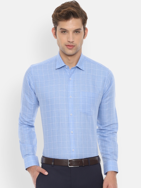 

Van Heusen Men Blue Regular Fit Checked Formal Shirt