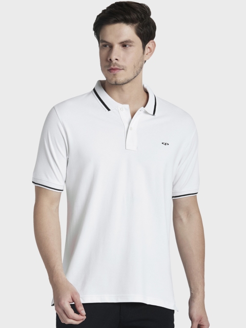 

ColorPlus Men White Solid Polo Collar T-shirt