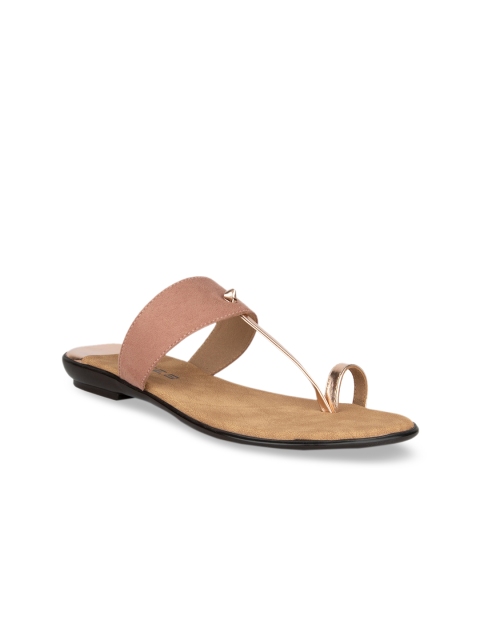 

SOLES Women Pink Solid One Toe Flats