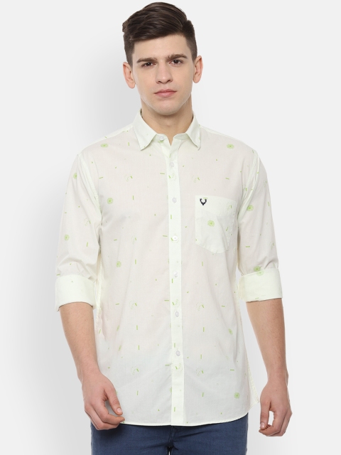 

Allen Solly Men White & Green Slim Fit Printed Casual Shirt
