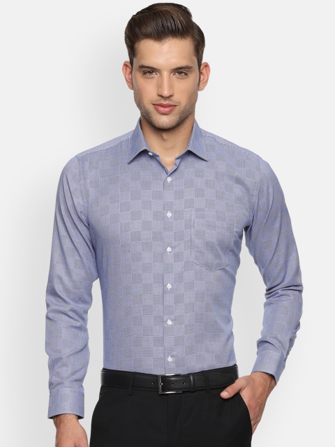 

Van Heusen Men Blue Slim Fit Checked Formal Shirt