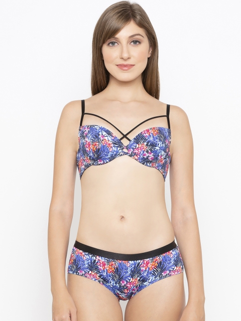 

Candyskin Women Blue Printed Lingerie Set CSXMTV-B01-P01-38D