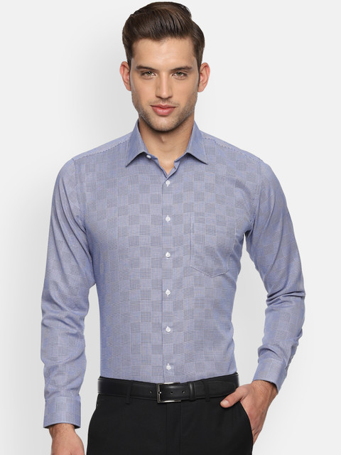

Van Heusen Men Blue Slim Fit Checked Formal Shirt