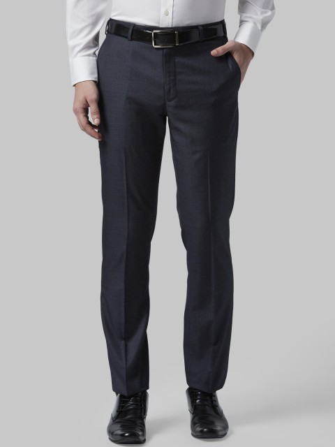 

Park Avenue Men Navy Blue Regular Fit Solid Formal Trousers