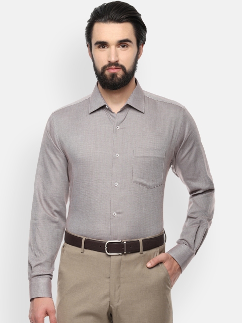 

Van Heusen Men Brown Regular Fit Self Design Formal Shirt