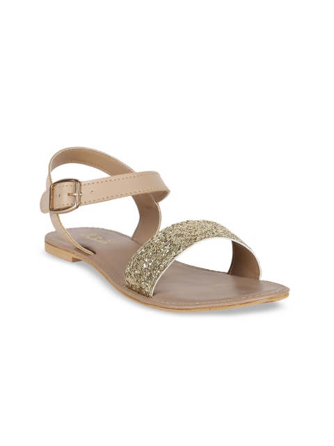 

Jurado Women Muted Gold-Toned Embellished Open Toe Flats