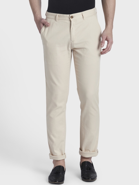 

ColorPlus Men Beige Regular Fit Solid Regular Trousers