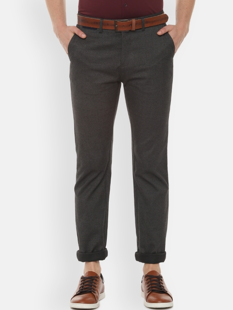 

Allen Solly Men Grey Regular Fit Self Design Regular Trousers