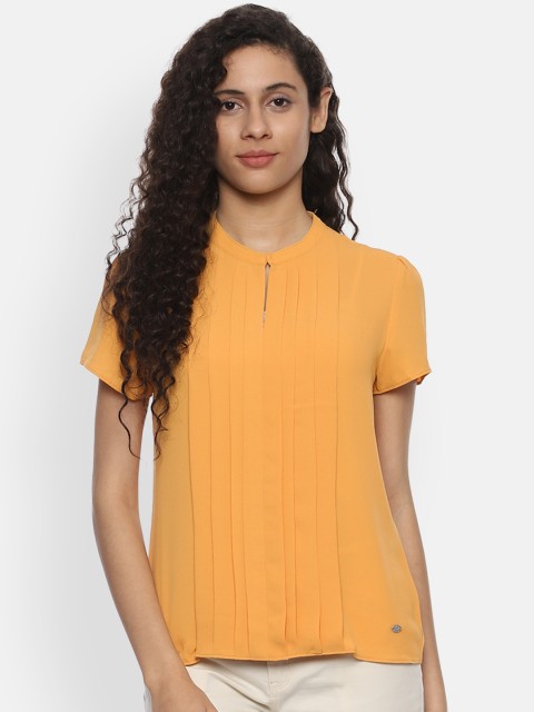

Allen Solly Woman Women Mustard Yellow Solid Top