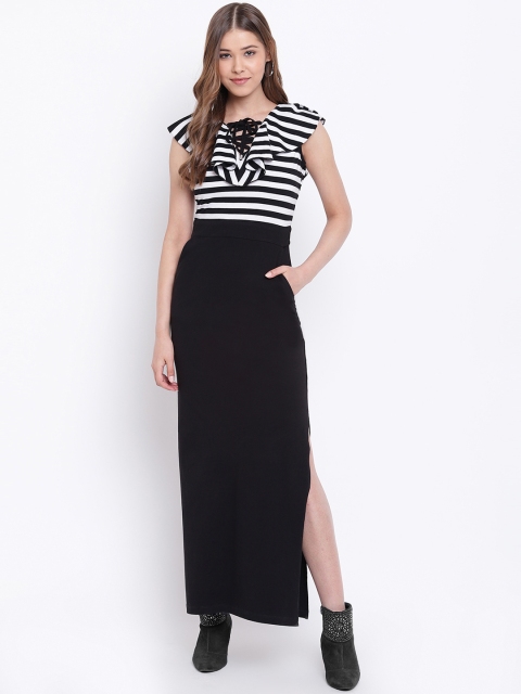 

Texco Women Striped Black Striped Maxi Dress