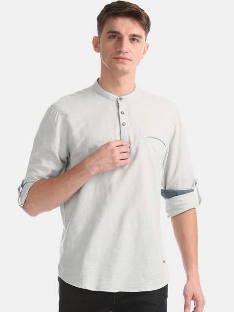 

Cherokee Men Grey Regular Fit Solid Casual Shirt