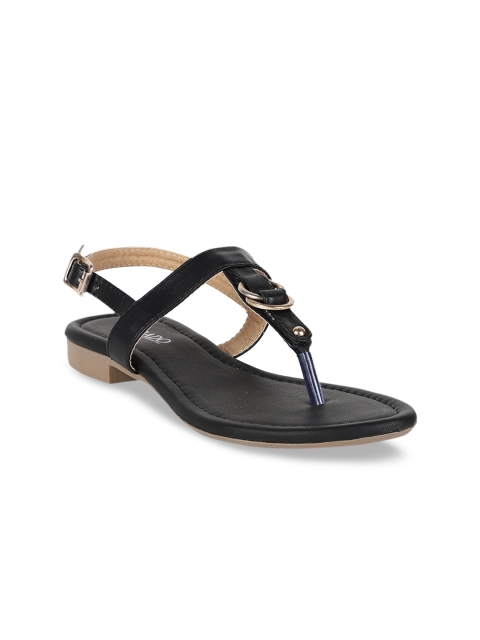 

Jurado Women Black Solid T-Strap Flats