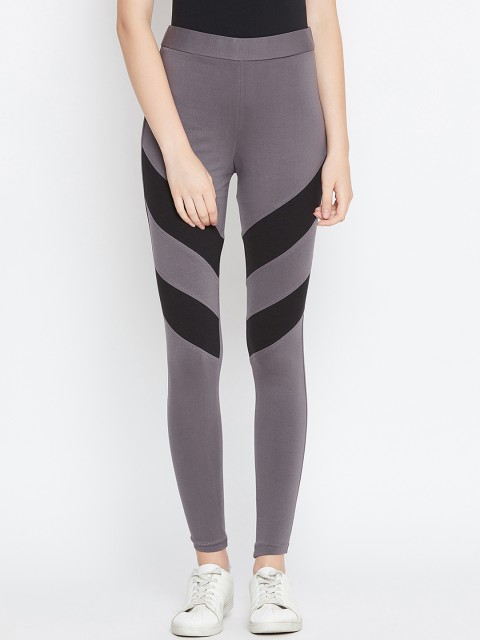 

Rider Republic Women Grey Striped Slim Fit Tights