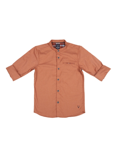 

Allen Solly Junior Boys Rust Brown Regular Fit Solid Casual Shirt