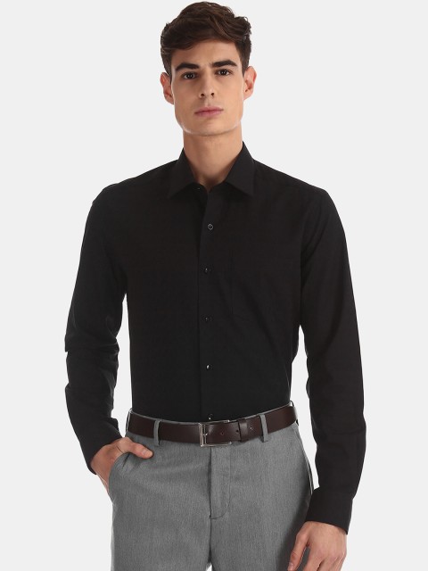 

Arrow Men Black Slim Fit Self Design Formal Shirt