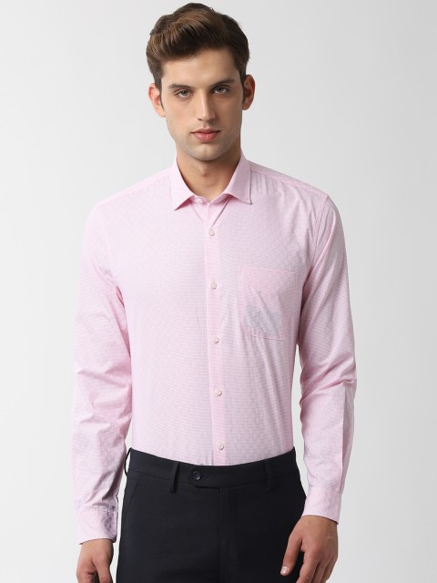 

Peter England Men Pink Slim Fit Self Design Formal Shirt