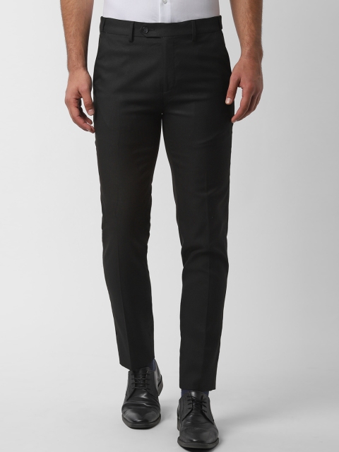 

Peter England Men Black Slim Fit Self Design Formal Trousers