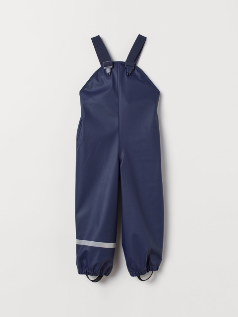 

H&M Girls Navy Blue Solid Rain Trousers with Braces
