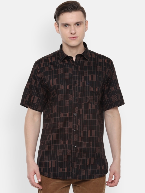 

Allen Solly Men Black & Pink Slim Fit Printed Casual Shirt