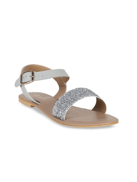 

Jurado Women Grey Textured Open Toe Flats