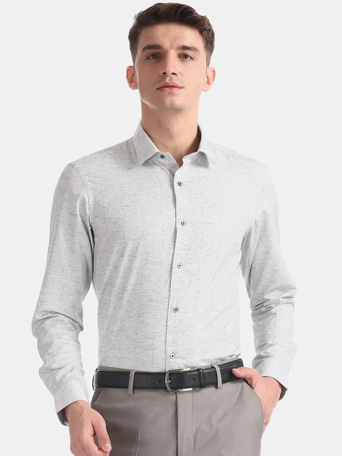 

Arrow Men Grey Slim Fit Printed Formal Shirt