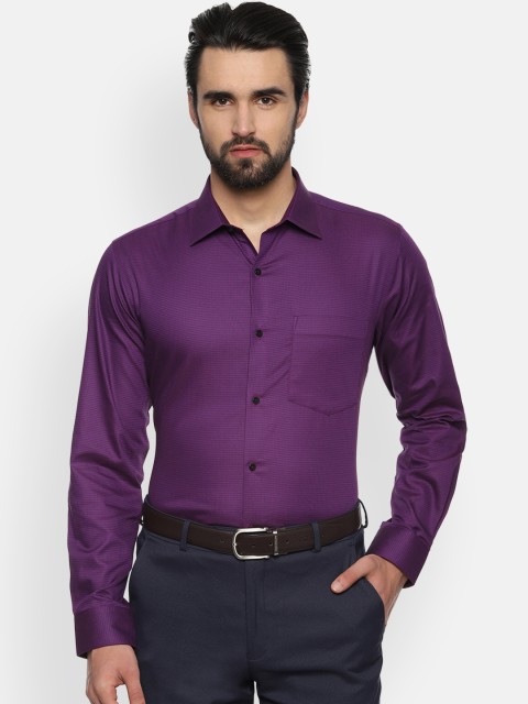 

Van Heusen Men Purple Regular Fit Self Design Formal Shirt