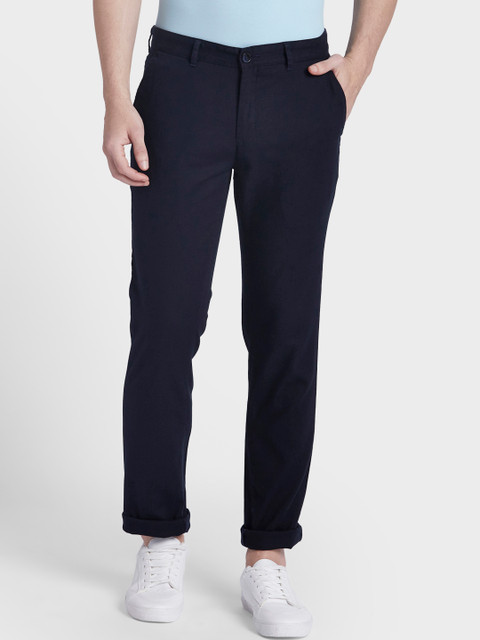 

ColorPlus Men Blue Regular Fit Solid Chinos