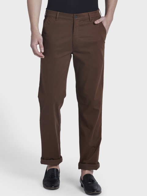 

ColorPlus Men Brown Regular Fit Solid Regular Trousers