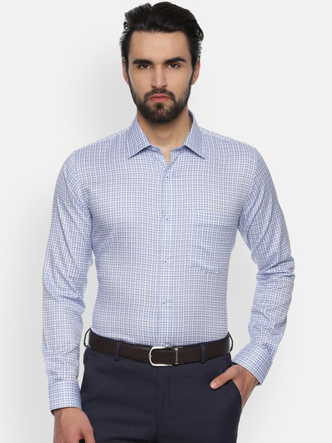 

Van Heusen Men Blue Slim Fit Checked Formal Shirt