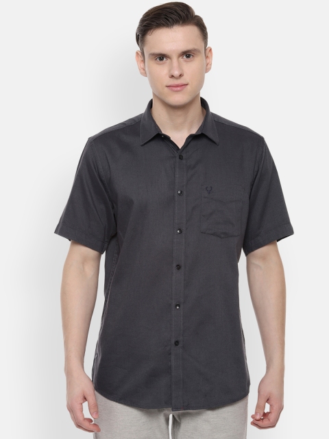 

Allen Solly Men Grey Slim Fit Self Design Casual Shirt