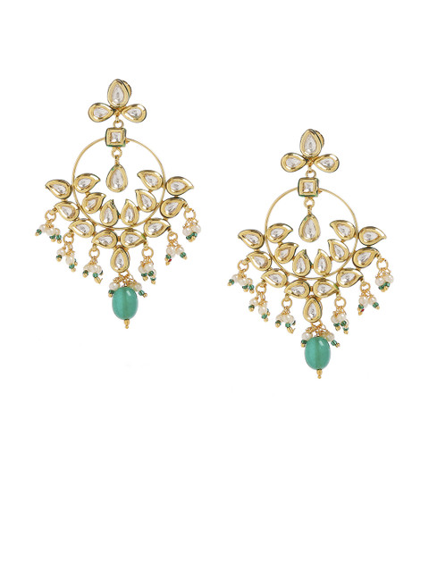 

Bamboo Tree Jewels Gold-Toned Handcrafted Contemporary Drop Earrings