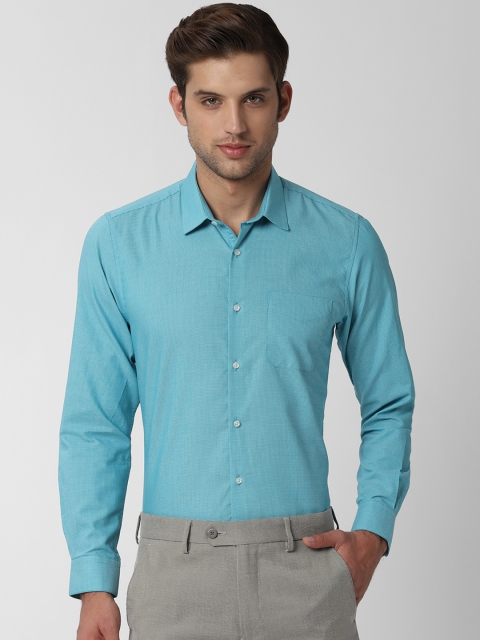 

Peter England Men Blue Slim Fit Self Design Formal Shirt