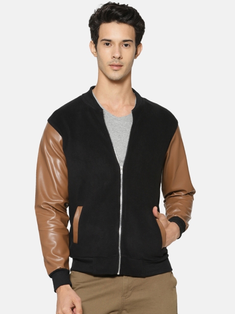 

Campus Sutra Men Black Solid Bomber Jacket