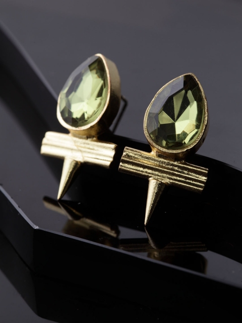 

DIVA WALK Gold-Plated Green Quirky Drop Earrings
