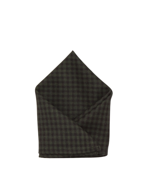 

Blacksmith Men Green & Black Checked Pocket Square