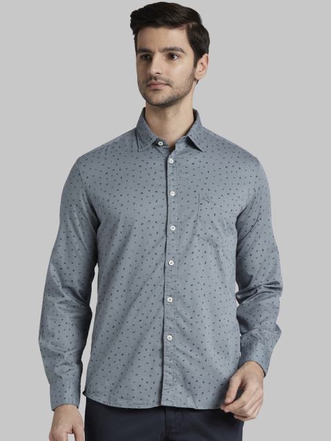 

Parx Men Grey Slim Fit Printed Casual Shirt