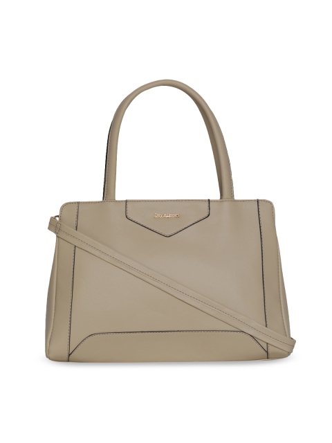 

David Jones Beige Solid Handheld Bag