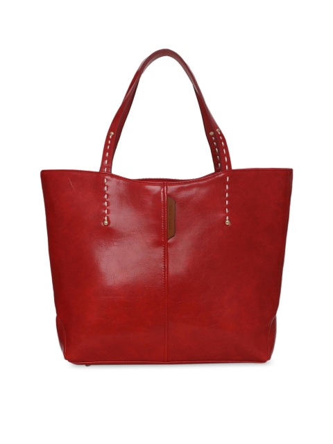 

David Jones Red Solid Handheld Bag