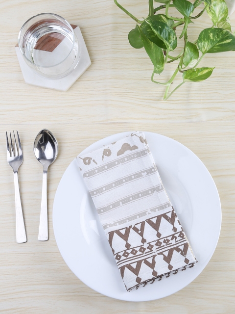 

House This Set of 2 Beige & Grey Printed Napkins