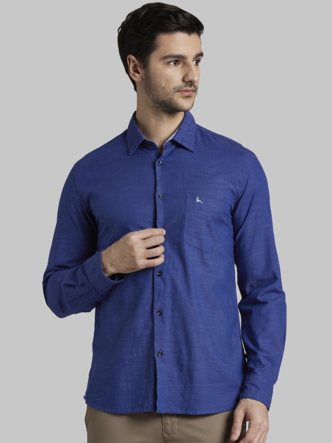 

Parx Men Blue Slim Fit Solid Casual Shirt