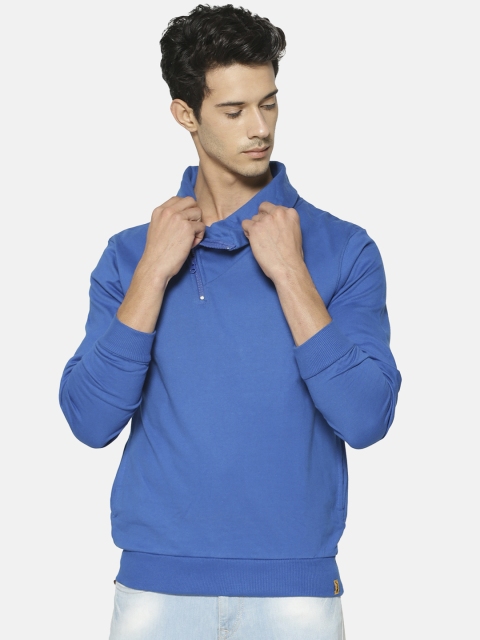 

Campus Sutra Men Blue Solid Sweatshirt