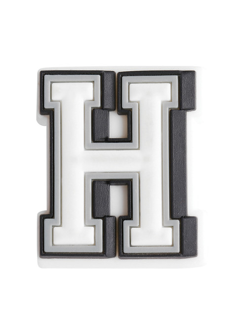 

Crocs Unisex White & Black Letter H Jibbitz Shoe Charm