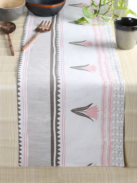 

House This Pink & Grey Printed Table Runner