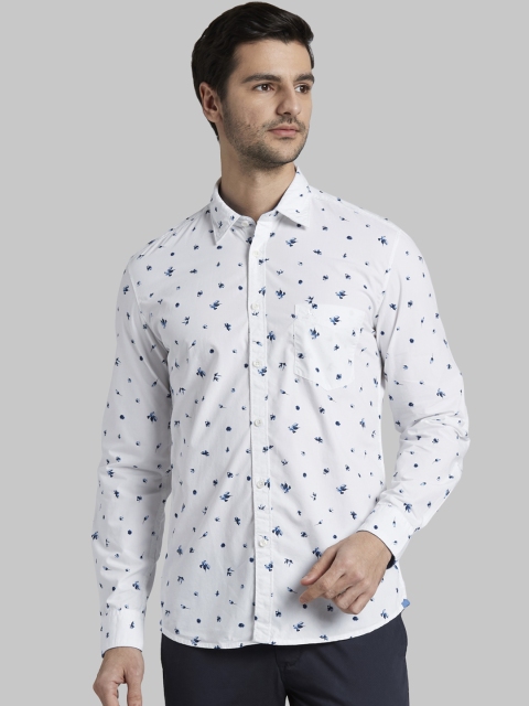 

Parx Men White Slim Fit Printed Casual Shirt