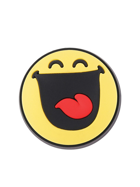 

Crocs Unisex Yellow & Black Smiley Big Grin Jibbitz Shoe Charm