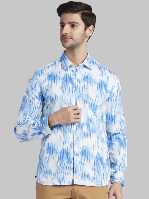 

Parx Men Blue & White Slim Fit Printed Casual Shirt