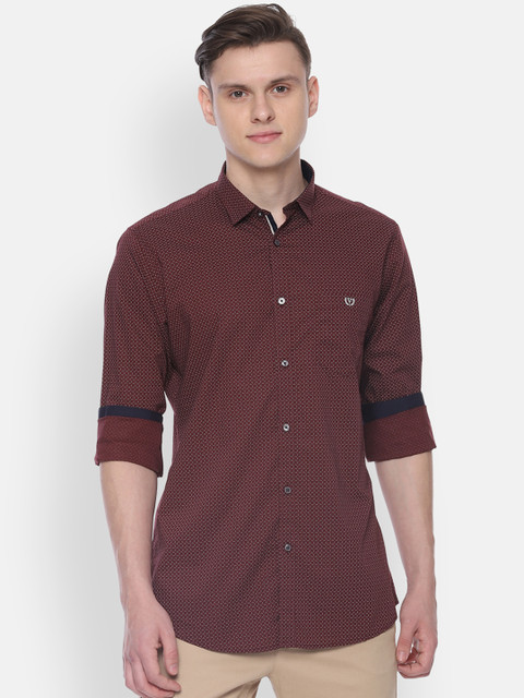 

Van Heusen Sport Men Maroon Slim Fit Printed Casual Shirt