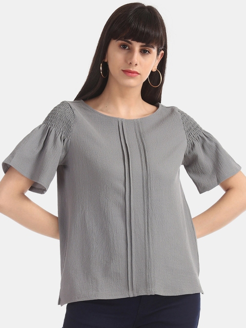 

ELLE Women Grey Solid Top